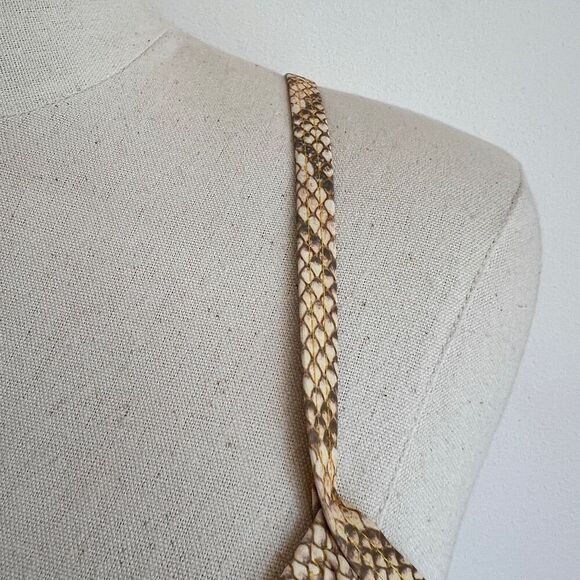 Romwe Underwire Snakeskin Print Bikini Swimsuit Top Size Small Yellow and Tan - Picture 6 of 12